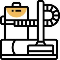 A robot vacuum cleaner with a hose attached to it vector
