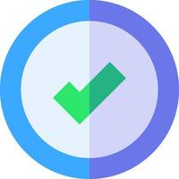 A check mark in a circle with a blue background vector