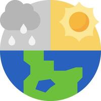 The weather icon with a sun, clouds and rain vector