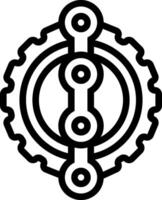 A black and white logo of a cog vector