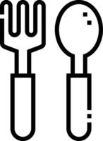 Fork and spoon icon on white background vector