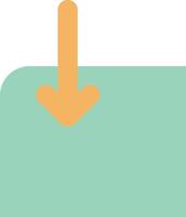 An arrow pointing down on a green sheet vector