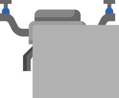 A robot is sitting on top of a white board vector