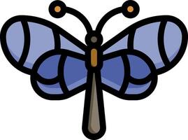 A blue butterfly with a black and yellow wing vector