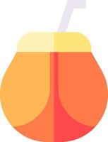 A drink with a straw in it vector