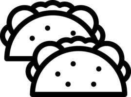 Two tacos are shown in black and white vector
