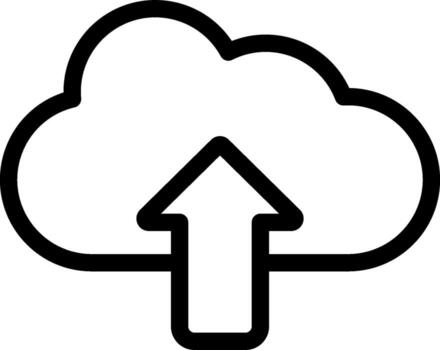 Cloud icon with arrow pointing up vector