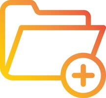 File folder icon with a plus sign vector