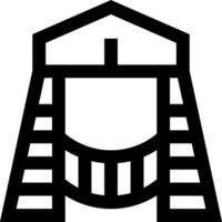 A black and white image of a building with stairs vector