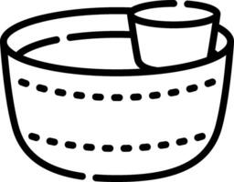 A black and white drawing of a bowl with a cup vector
