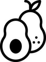 A black and white illustration of two pears vector