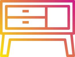 A colorful icon of a dresser vector