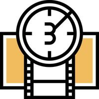 A clock and film strip with a time and date vector