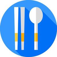 A flat icon of a fork and spoon vector