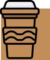 A coffee cup with a lid on it vector