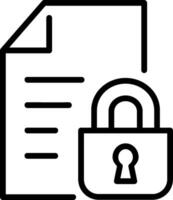 A padlock and paper document icon vector