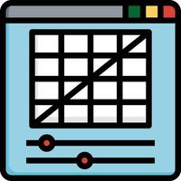 A computer screen with a graph on it vector