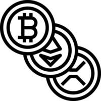 Bitcoin, ethereum, and ripple coins vector