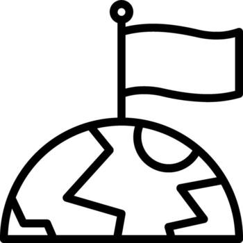 A globe with a flag on top of it vector