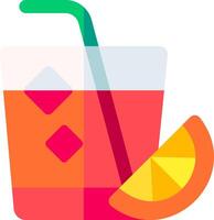 A drink with a slice of orange and a straw vector