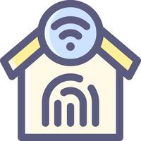 A house with a wifi icon on top vector