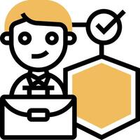A man with a briefcase and a check mark vector