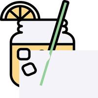 A jar with a lemon slice and a straw vector