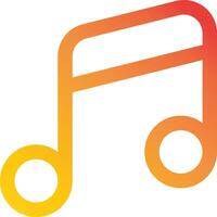 A music note with a red and orange color vector