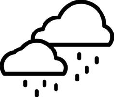 A black and white image of two clouds with rain vector