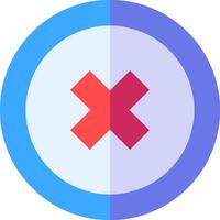 An icon of a red cross on a blue and purple circle vector