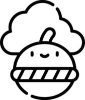 A hamburger with a cloud in the background vector