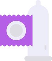 A purple condom with a white circle on it vector