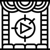 A black and white image of a movie theater vector