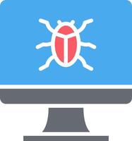 A computer screen with a bug on it vector