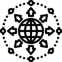 The globe is surrounded by arrows and arrows vector