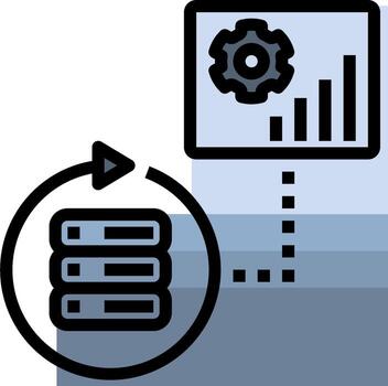 un computadora con un datos grafico y un servidor vector