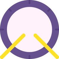 A purple and yellow drum with two sticks vector