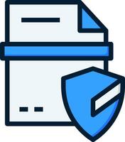 A document with a shield and a shield icon vector