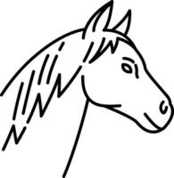 A horse head outline on a white background vector