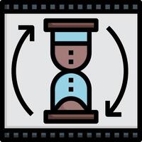 A movie frame with a clock in the middle vector