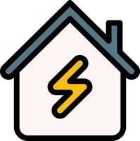 Electricity icon with house and lightning vector