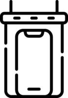 A black and white icon of a refrigerator vector