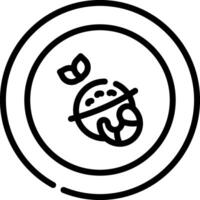 A black and white icon of a baby in a bowl vector