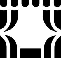 A black and white icon of a curtain vector
