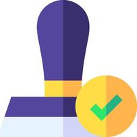 A stamp with a check mark on it vector