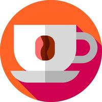 Coffee cup icon with long shadow vector