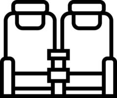 Two seats on a plane icon vector