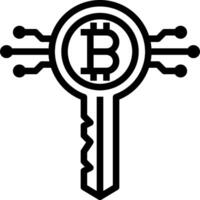 Crypto key icon vector