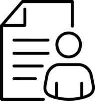 A person is standing next to a document vector
