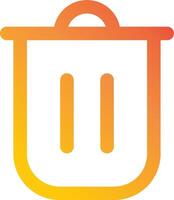 A trash can icon with orange and yellow colors vector